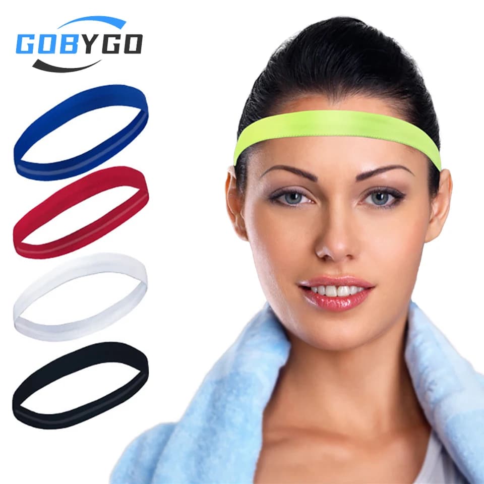 GOBYGO Elastic Sports Breathable Belt Silicone Anti-slip Belt Outdoor Fitness Racing Yoga Basket sweat absorption