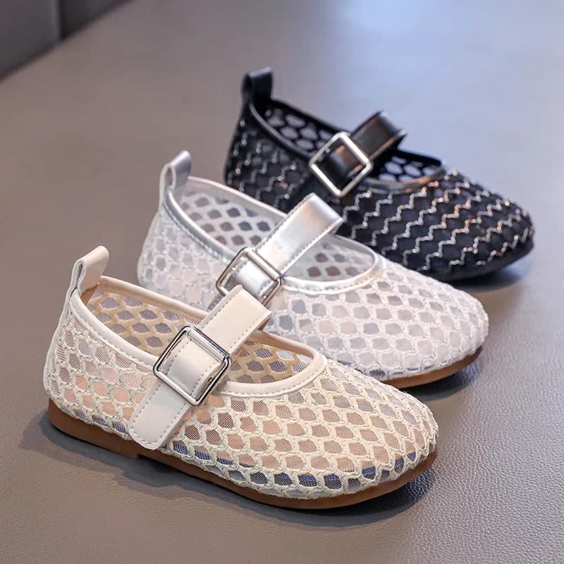 2025 New Children's Apartments Summer Breathable Princess Shoes for Kids Fashion Simple Children's Shoes Trend with Soft Sole Versatile