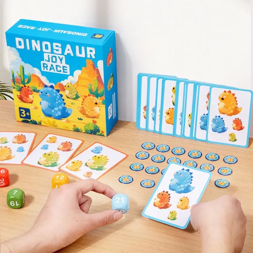 Giochi da Tavolo Educativi in Legno con Dinosauri Colorati, Montessori, per lo Sviluppo Cognitivo, Divertenti Giochi di Conteggio e Abbinamento