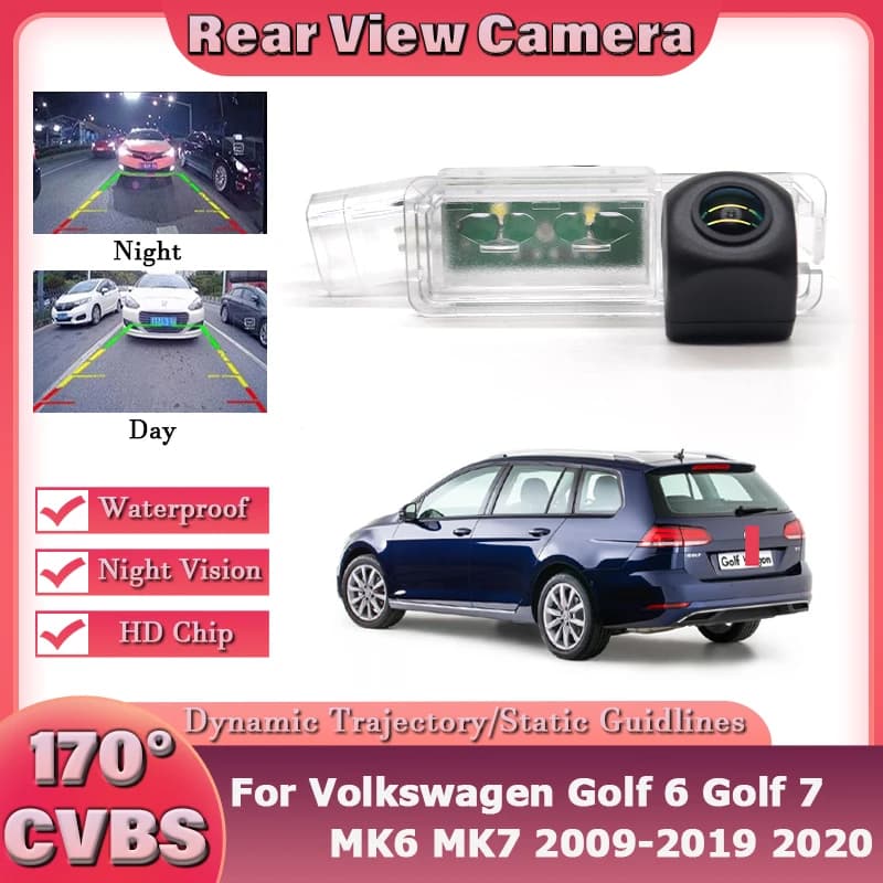 170 Degree HD 1080P Rear View Camera For VW For Volkswagen Golf 6 Golf 7 MK6 MK7 2009-2020 Passat CC Waterproof Night Vision