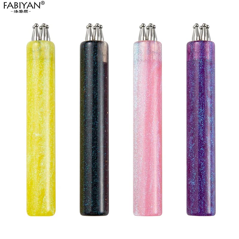 Strumento per Nail Art a 5 Petali, Creatore di Fiori, Applicatore di Strass, Penna per Dotting con Manico in Acrilico per Nail Art Fai-da-Te