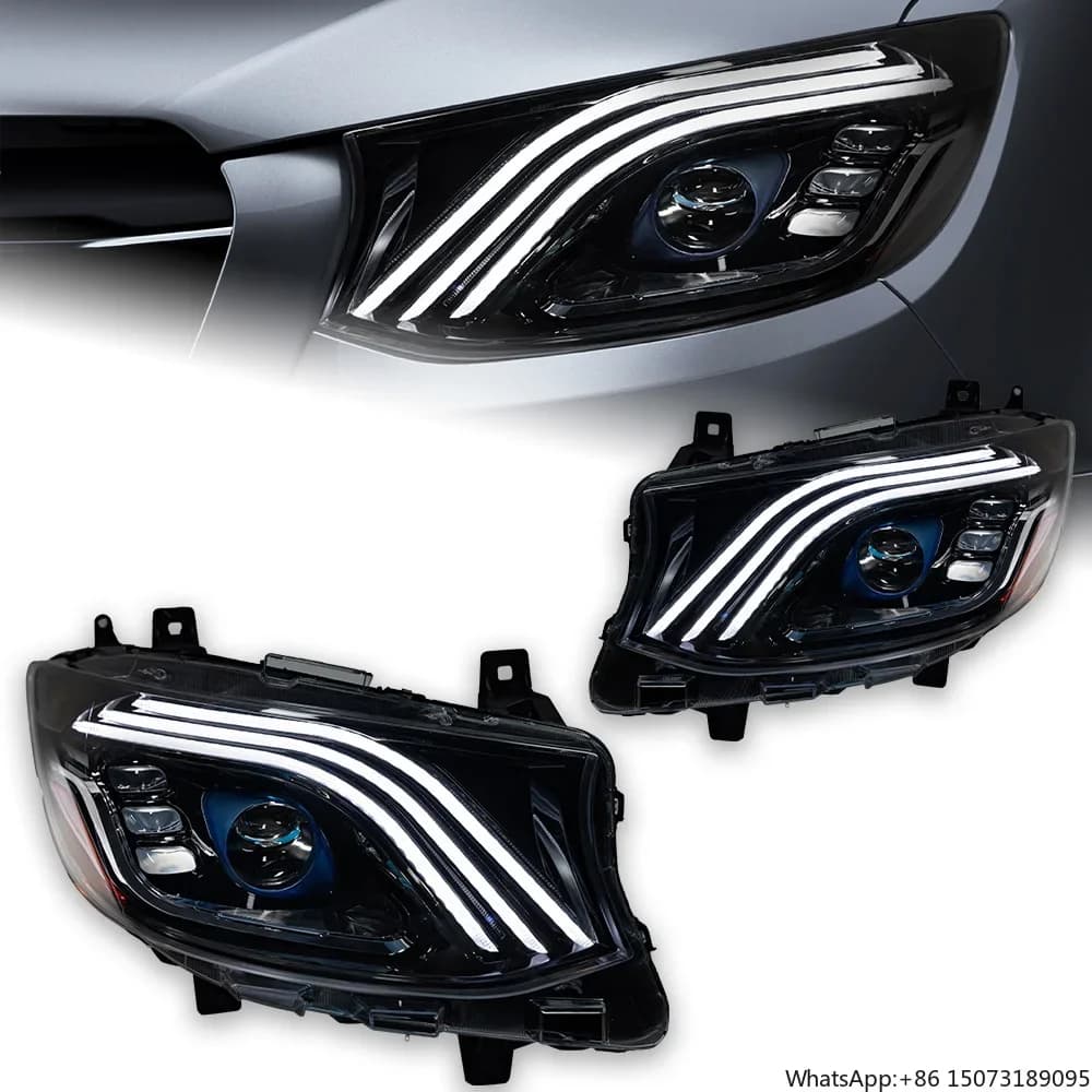 Fari per Sprinter con Lente Proiettore, Lampada Frontale Dinamica W907, Fari LED con Segnale Dinamico, Accessori Auto