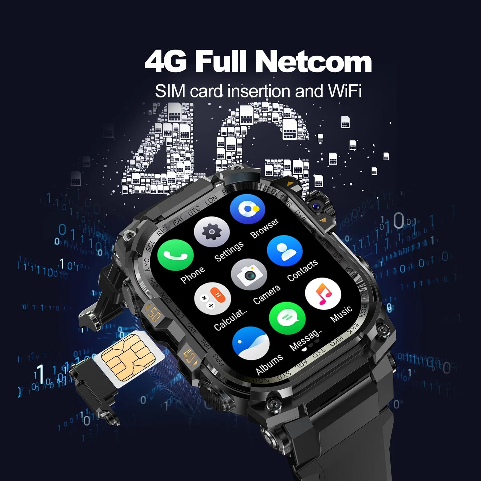 ZestBolt Q888 Android Smart Watch 2.06-inch Amoled 4G Full Netcom Smartwatch With 5MP Rotary Camera Flashlight Multi-sport Mode