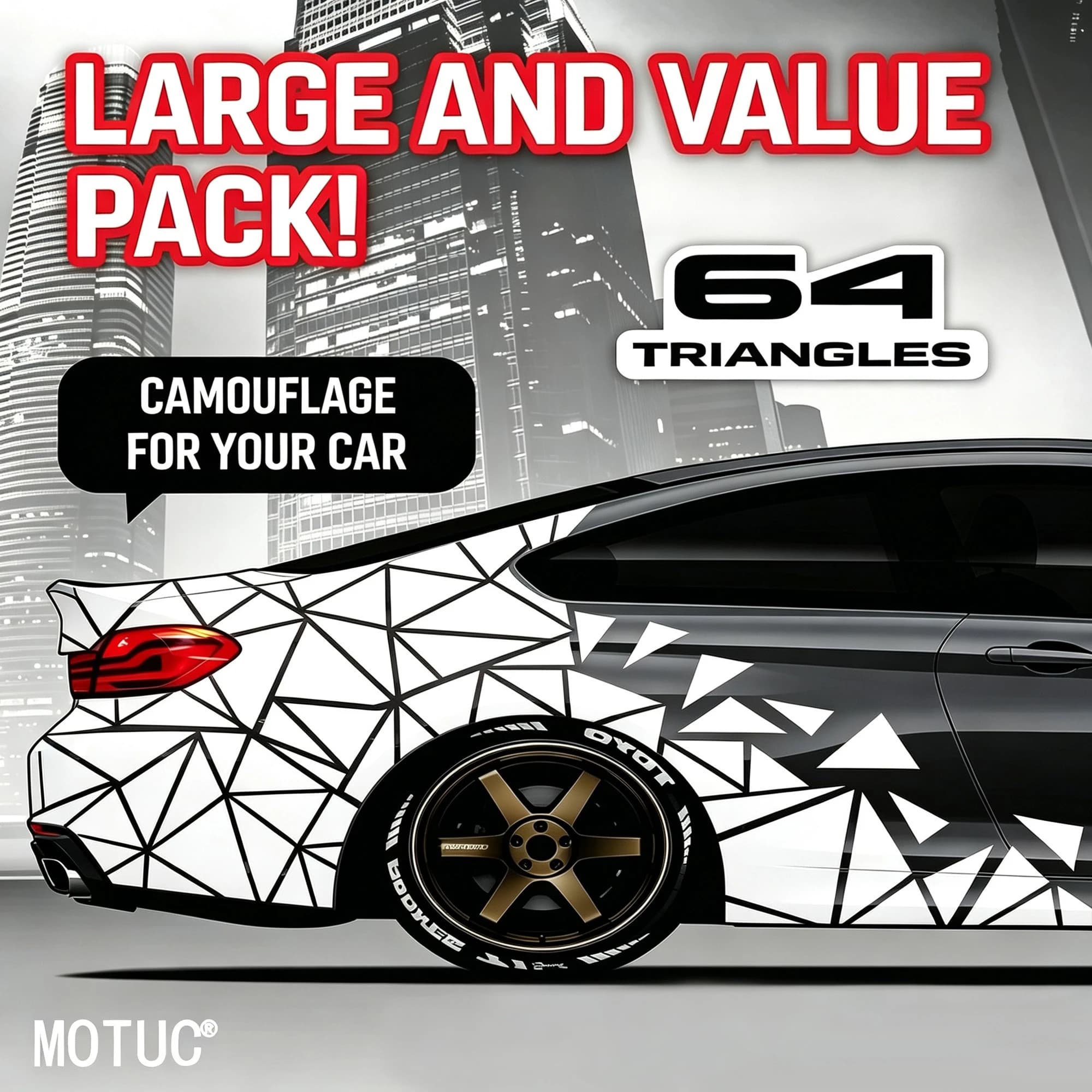 2PCS Camo Style Large-area Triangular Car Body Decals Tuning Outdoor Stickers DIY Trucks Campers Off-road Vehicles SUVs and RVs