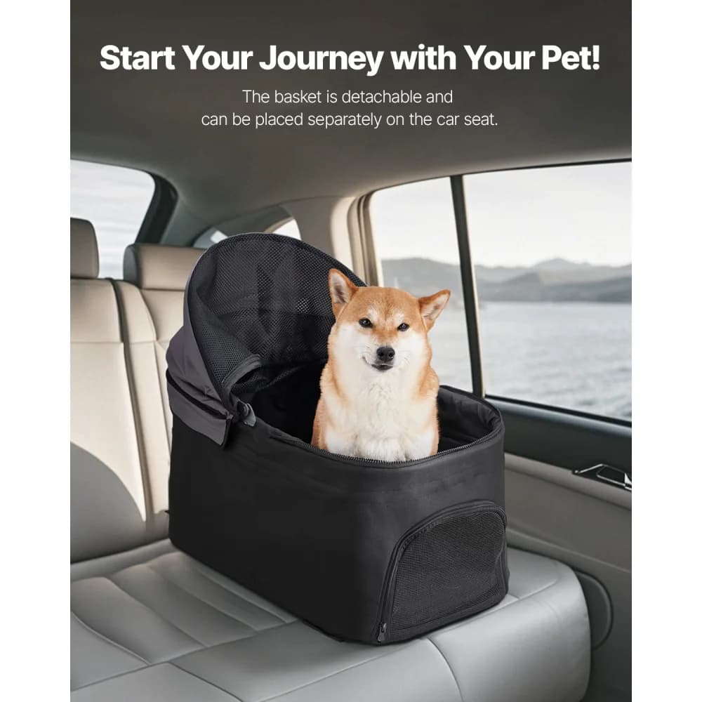 Ye Foldable 4-Wheel Pet Stroller with Detachable Carrier for Dogs up to 35lbs