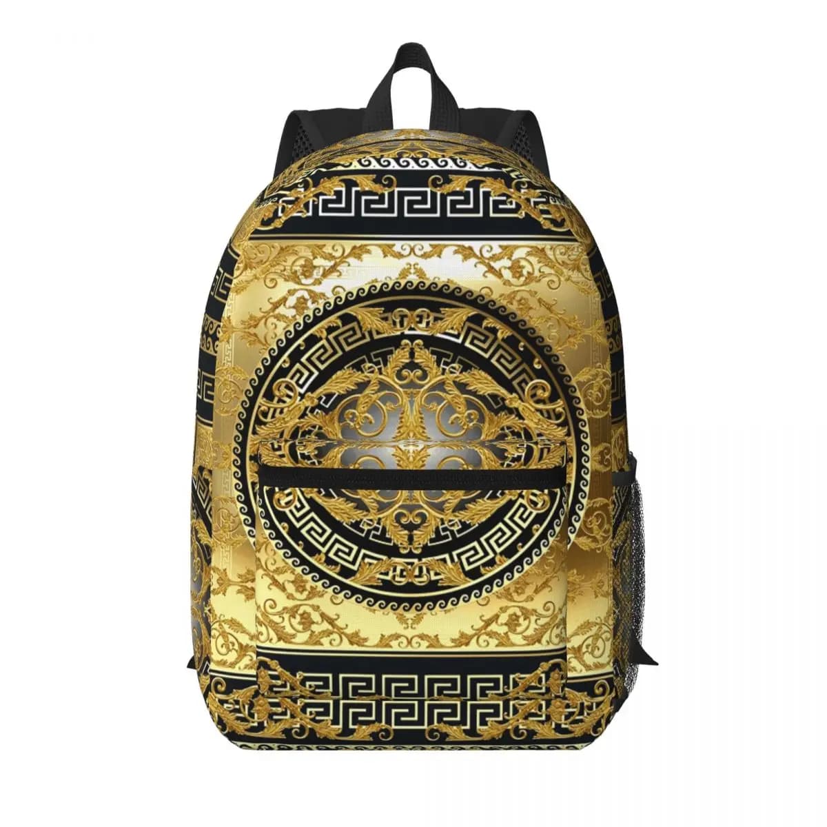 Queen Of Absolutely Everything Gold Baroque Zaino per studenti Borsa da scuola Zaino da viaggio per escursionismo Borsa da viaggio per uomo e donna Borse a tracolla
