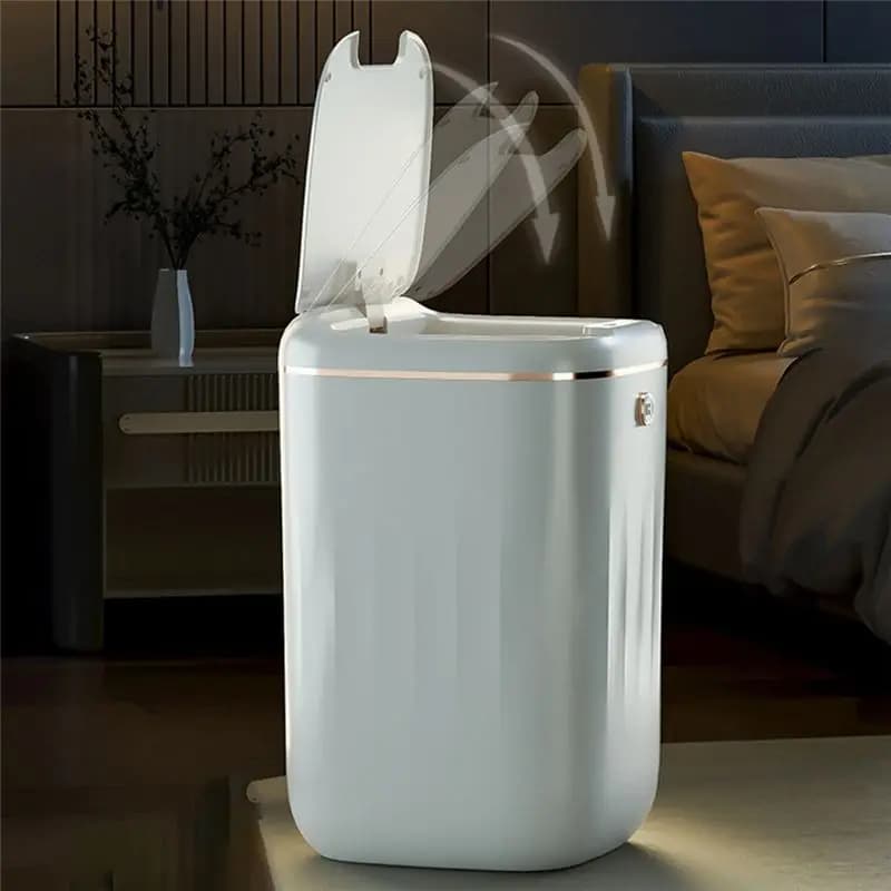 Super Cestino Intelligente da 20L con Sensore Automatico, Impermeabile, Elettrico, per Cucina, Bagno, Toilette - Nero