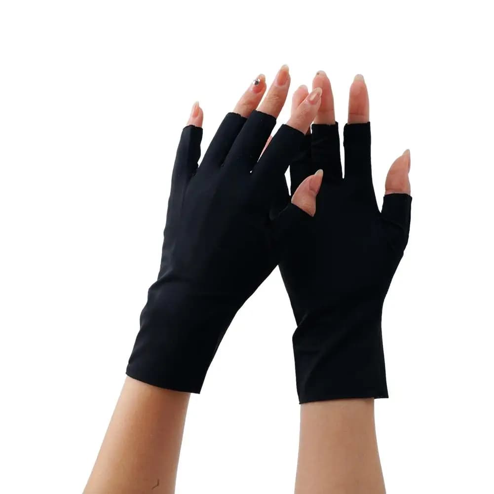 Protezione solare Senza dita Tinta unita Taglia unica Guanti con protezione UV da donna Guanti con dita divise traspiranti in seta ghiacciata