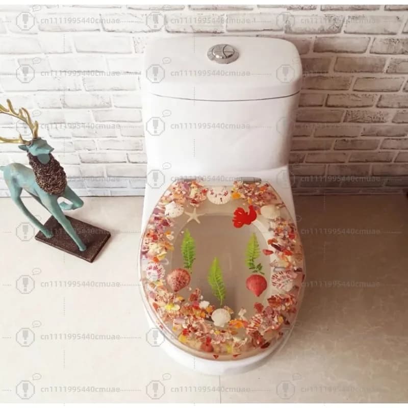 New resin toilet cover old-fashioned thickened toilet cover OUV universal stainless steel slow drop hinge