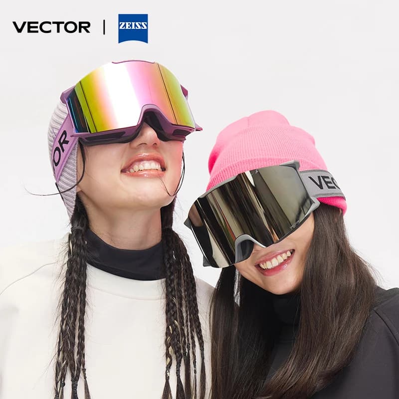 VECTOR Adult Curved Column Exchange Double Lens Zeiss Snow Glasses UV400 occhiali da sci Double Layers Anti-fog Snowboard uomo donna
