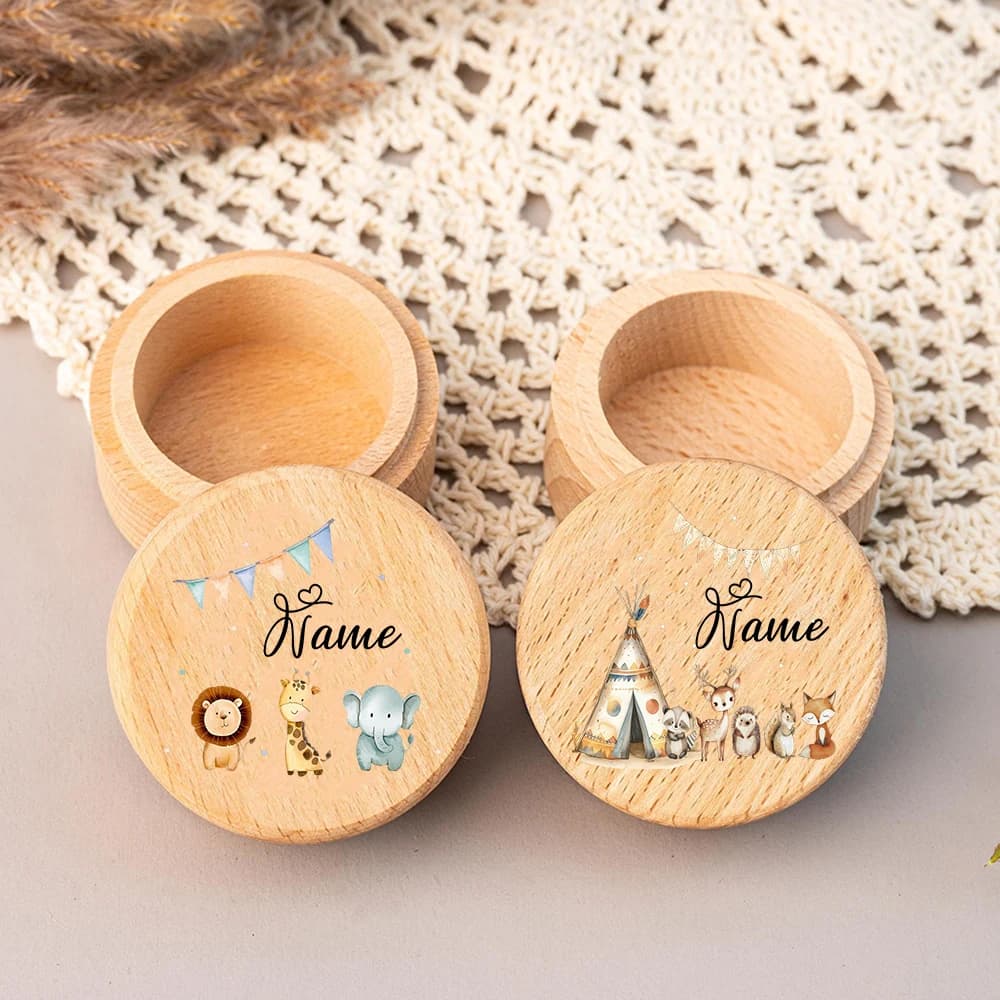 Custom Name Baby Tooth Box Milk Teeth Storage Collect Teeth Umbilical Save Case Personalised Keepsake Boxes Baby Shower Gifts