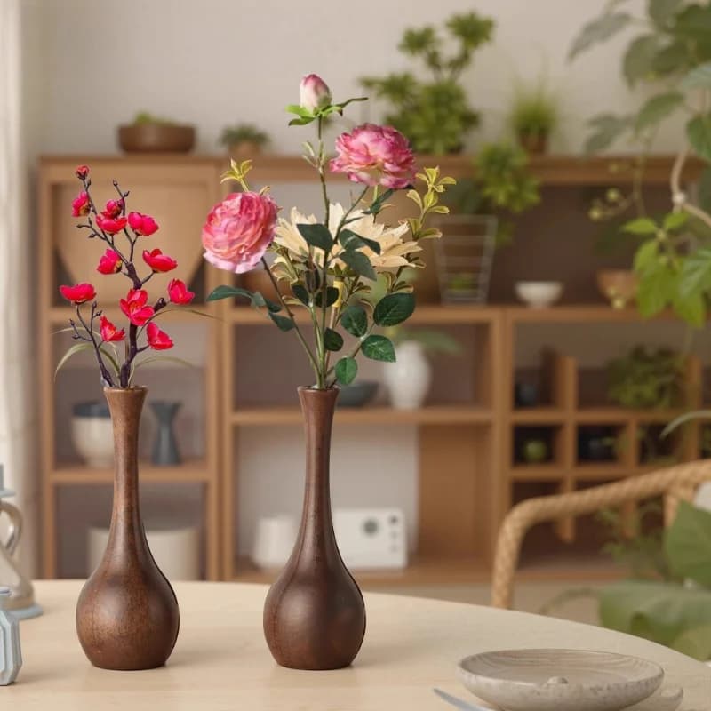 Walnut Wood Ornament Dried Flower Vase Solid Wood Office Wooden Aroma Diffuser Personalized Creative Wood Craft Decoration