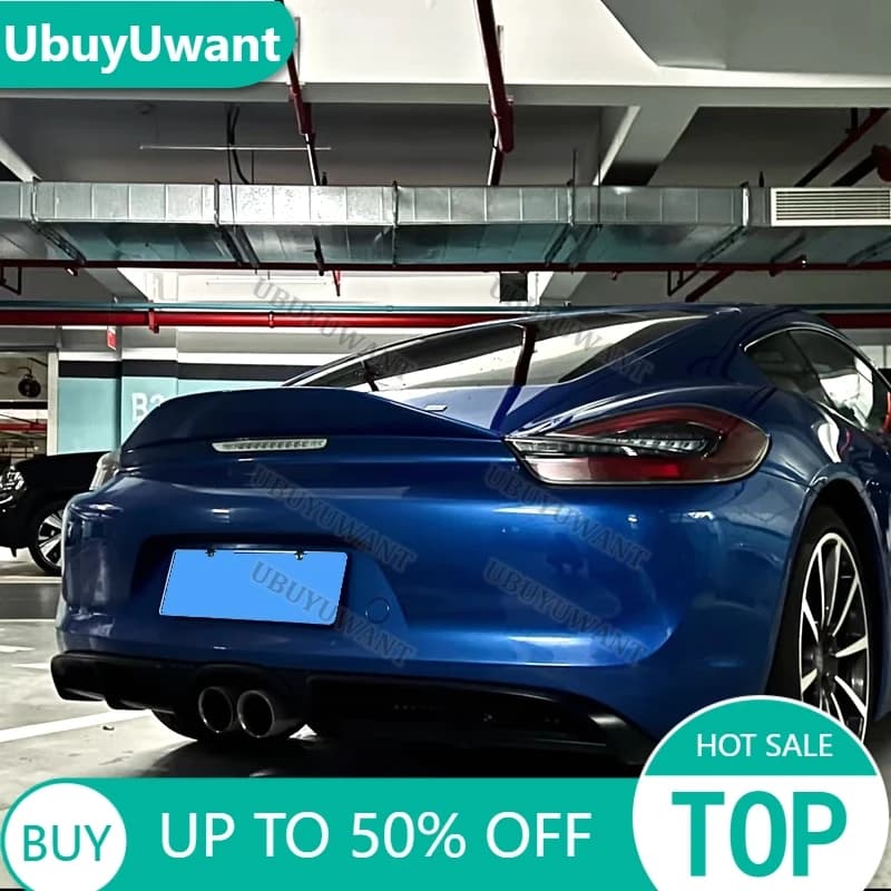 For Porsche Boxster 981 Cayman 2013-2016 Rear Trunk Spoiler Wing Trunk Top Wing Tail Lip Spoiler Diffuser Auto Parts