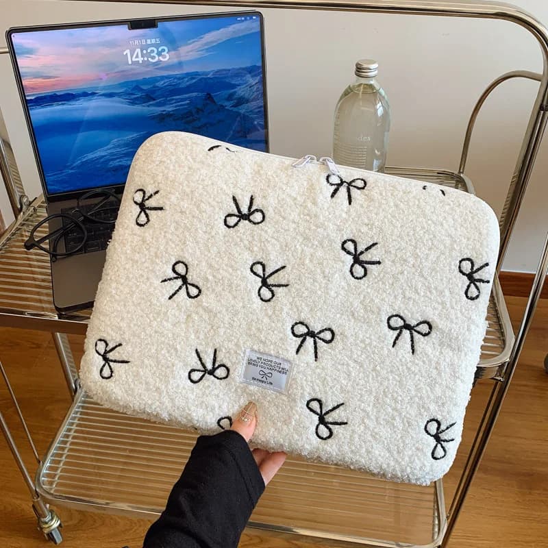 Custodia per Tablet con Fiocco Soffice per Laptop da 11\"/13\"/14\" - Grazioso Astuccio per Computer da Ragazza