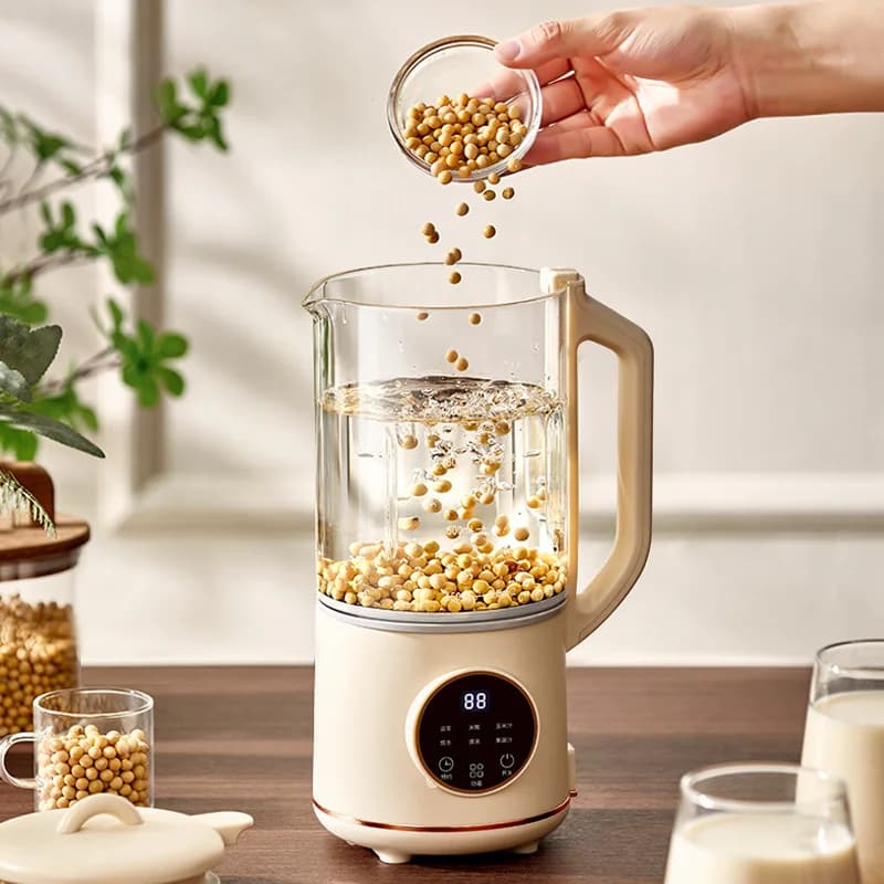 Full Automatic Multi-Function Soybean Milk Machine 1200ml Intelligent Filter Soy Nut Milk Blender for Home Use 3-4 People
