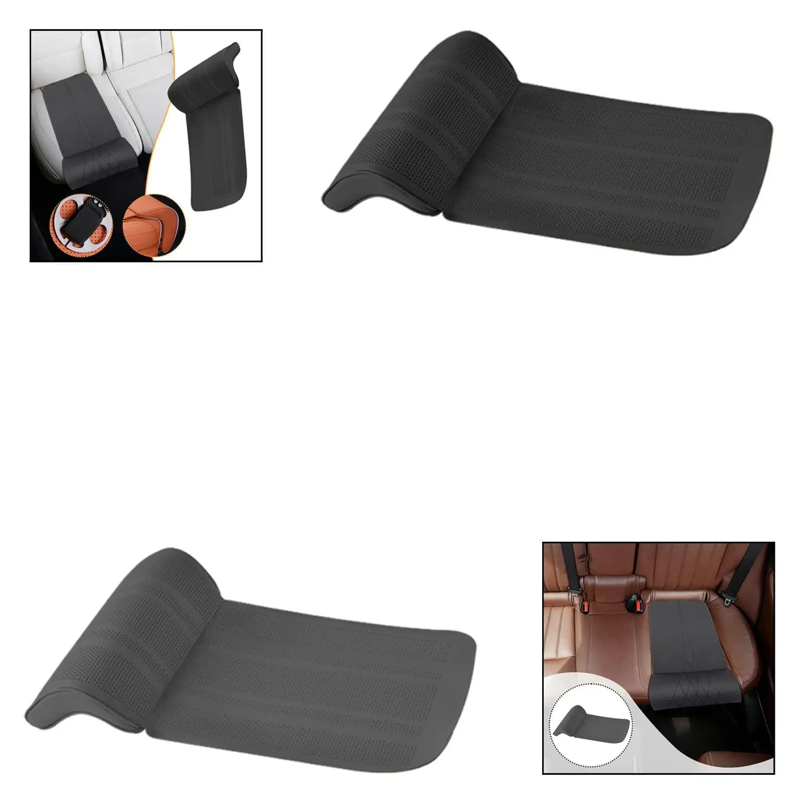 Poggiapiedi per Auto in Pelle PU con Cuscino Ergonomico in Memory Foam, Adattabile Universalmente per Lunghe Viaggi