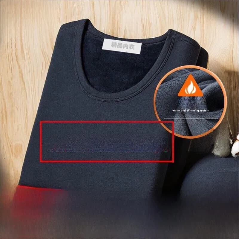 Set di Intimo Termico da Uomo Ispessito e Caldo, Maglia Sottile Senza Cuciture in Cotone e Lana, Taglia Grande, Foderato in Pile, Riscaldato, Invernale, da Donna