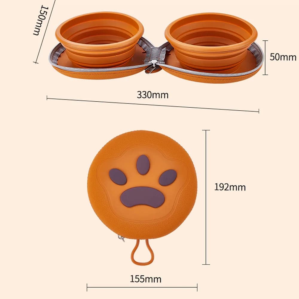 Ciotole Pieghevoli per Cani 2-in-1, Contenitore Portatile da Viaggio per Acqua e Cibo, Ideale per Viaggi, Campeggio e Passeggiate