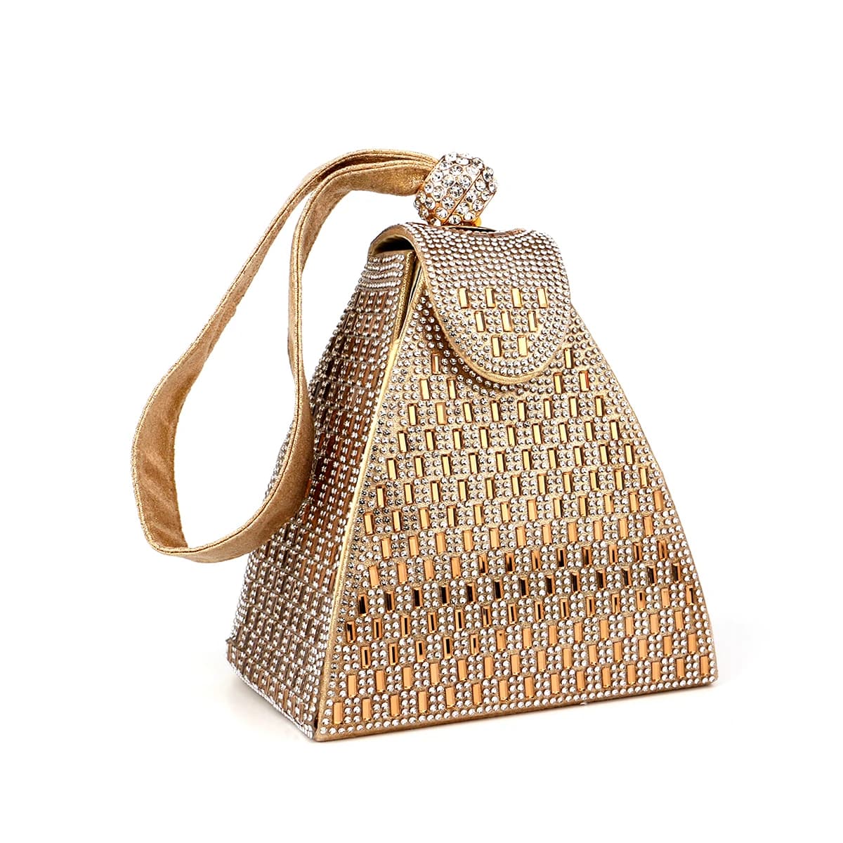 Borse da sera da donna alla moda pochette da giorno in acrilico Design a triangolo borse a tracolla per feste con diamanti borsa per banchetti