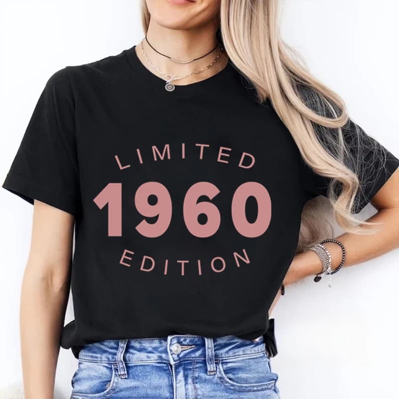 1960 To 1966 Limited Edition T-Shirts for Women 60th Birthday Gift Ladies T-Shirt 60th Birthday Gift for Women Summer Clothes