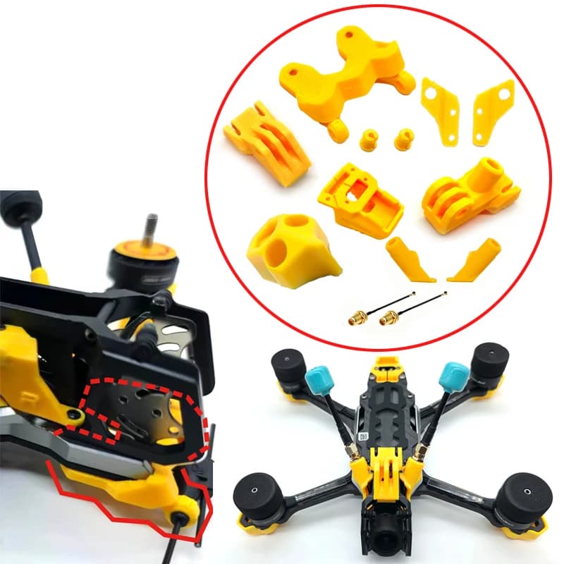 For SpeedyBee Master5 V3 RC FPV Drone TPU 3D-Printed Accessories Antenna Mount/Foot Pad Landing Gear/Tail GPS & XT60 Mount Base