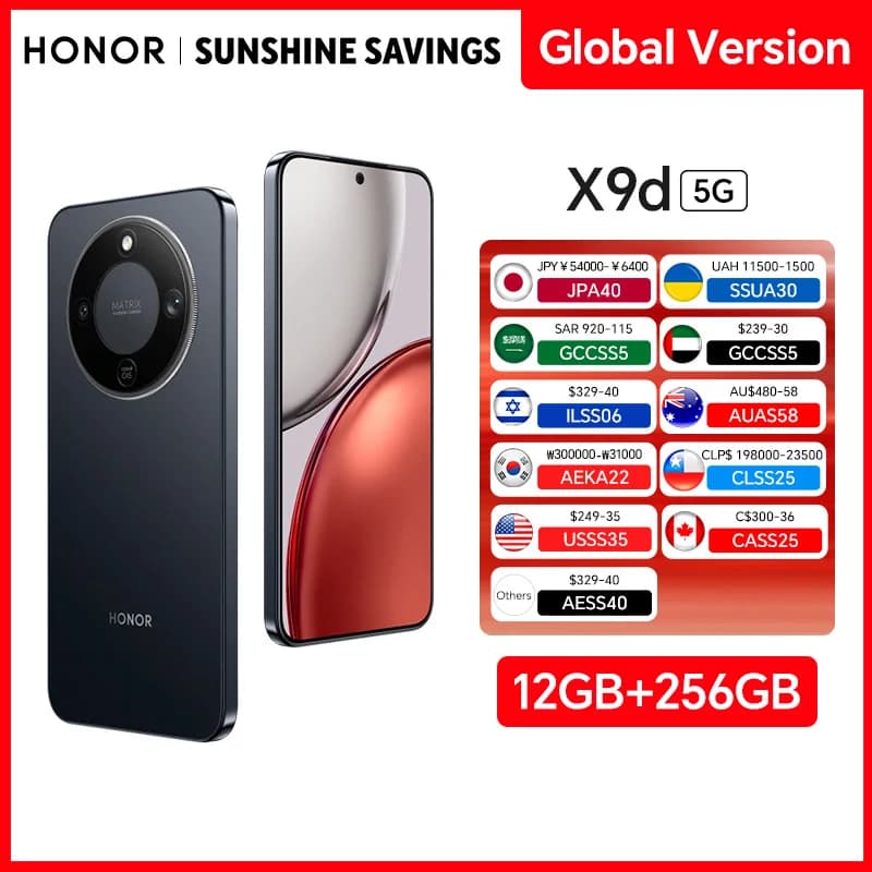 HONOR X9d Versione Globale 12GB + 256GB 5G Smartphone 6.79 '' 120Hz Schermo 108MP AI Fotocamera 8300mAh 66W Super Ricarica NFC OTA