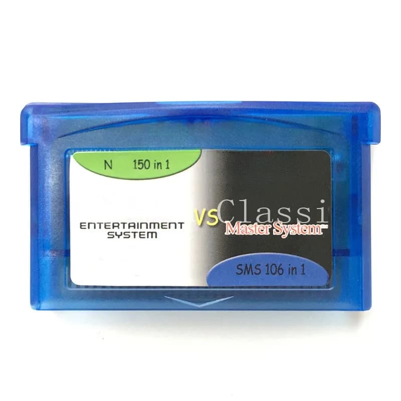 Cartuccia di Giochi Video 106 in 1 SMS + 150 in 1 NES per Console GBA SP NDS NDSL DS Lite in Inglese