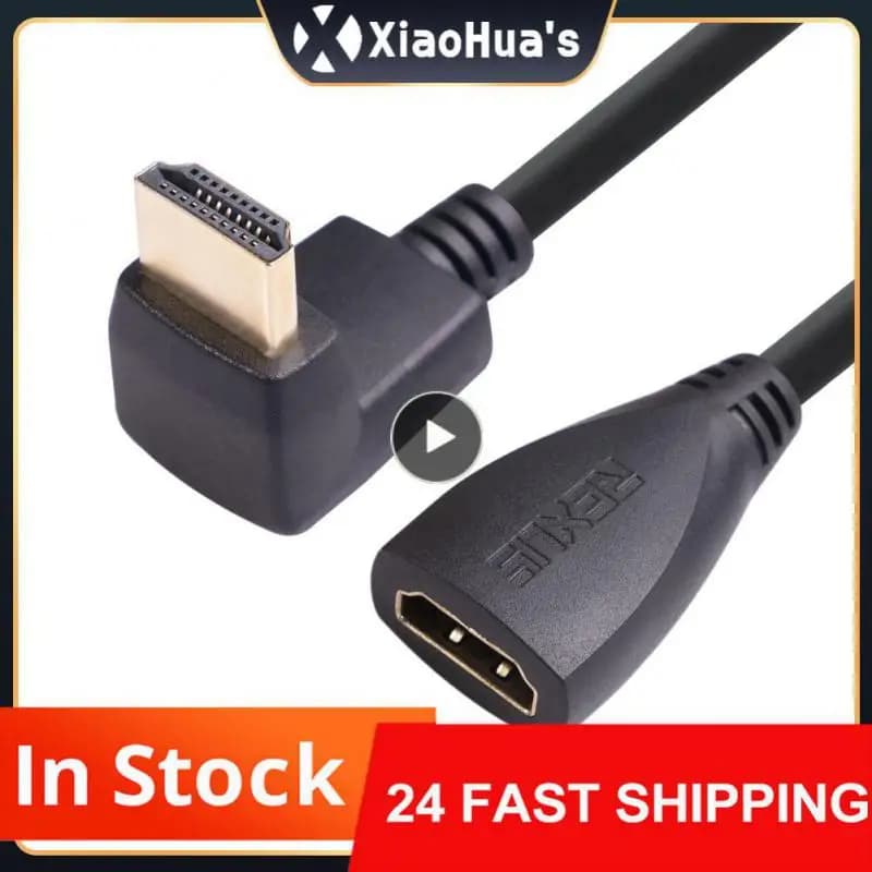 Cavo adattatore a gomito ad angolo retto da 90 gradi maschio a femmina Cavo di prolunga compatibile HDMI 4K per TV LCD Laptop PS3 Proiettore