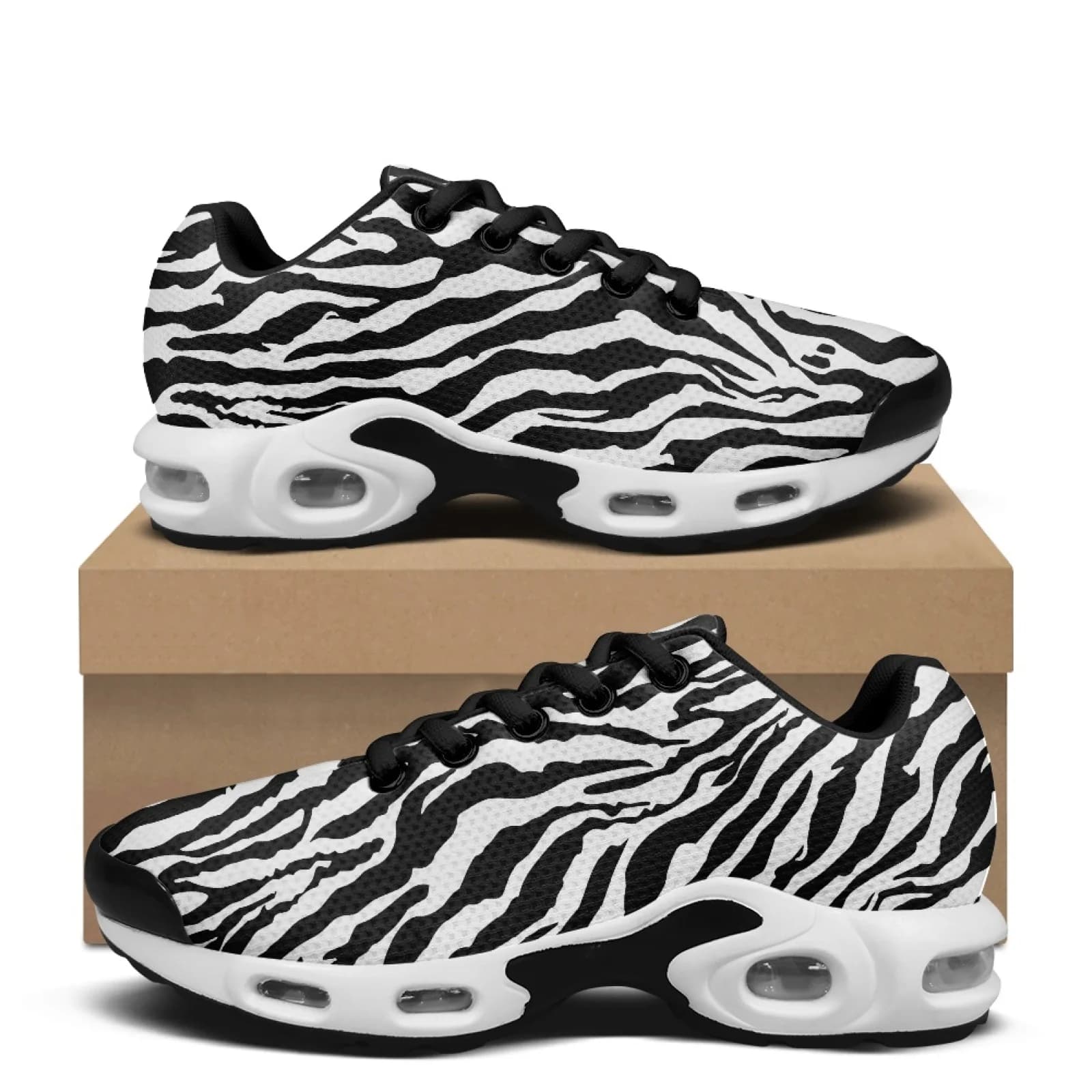 PENSTROLL Breathable Air Cushion Shoes Non Slip Tennis Sneakers for Casual Wear Men Zebra
