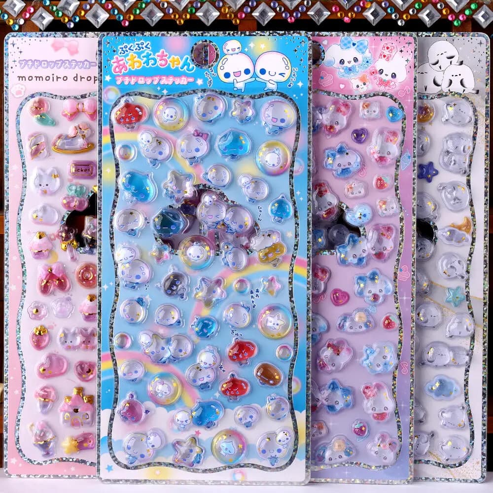 Made In China 1:1 Replica Bubble Pink Blue Rabbit Adesivo in rilievo 3D Custodia per telefono fai da te Fotocamera Tazza d'acqua Computer Ragazza Regalo di compleanno