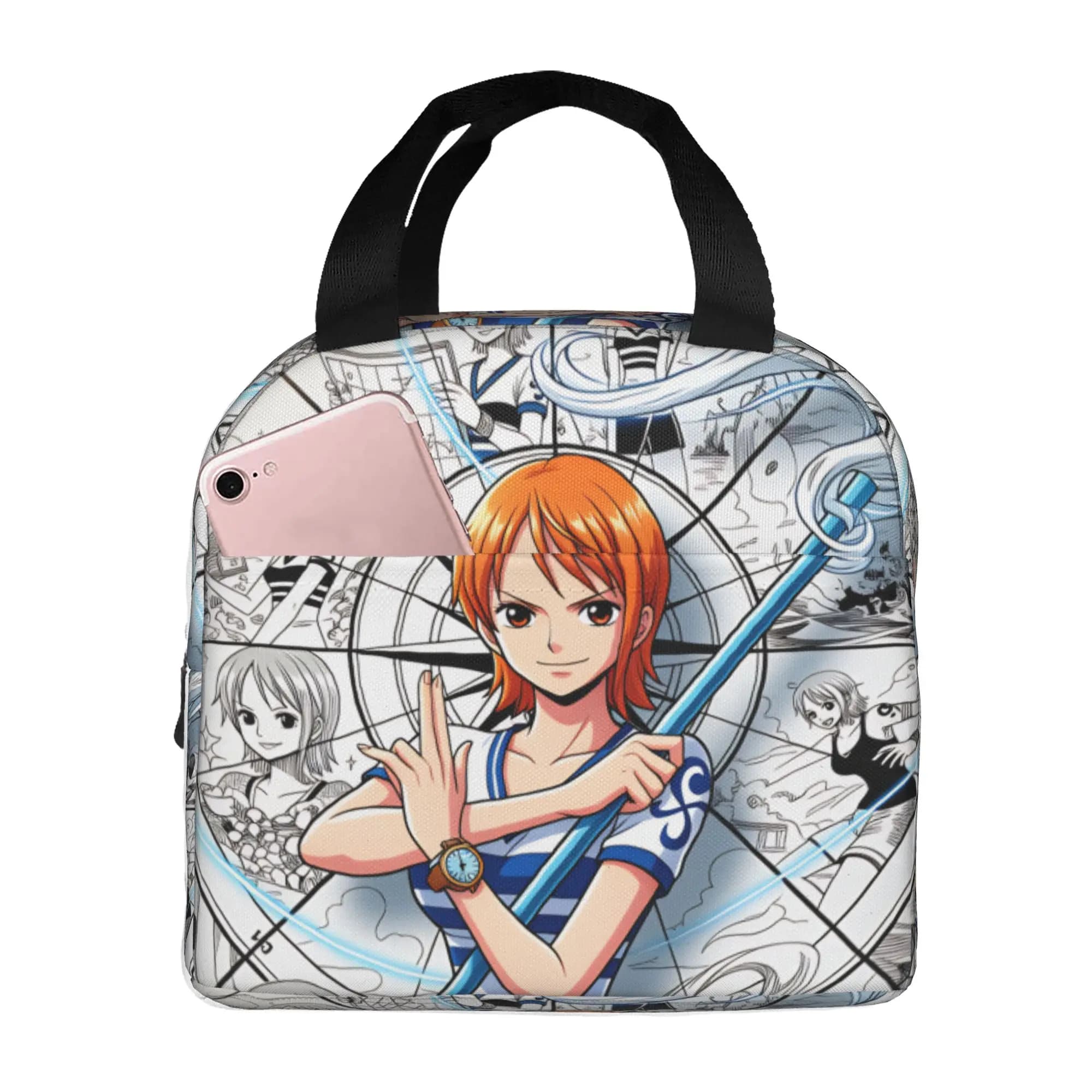 Custom One P-Pieces Namis Thermal Insulated Lunch Bag Anime Classic Manga Movie Portable Lunch Container for School Food Box