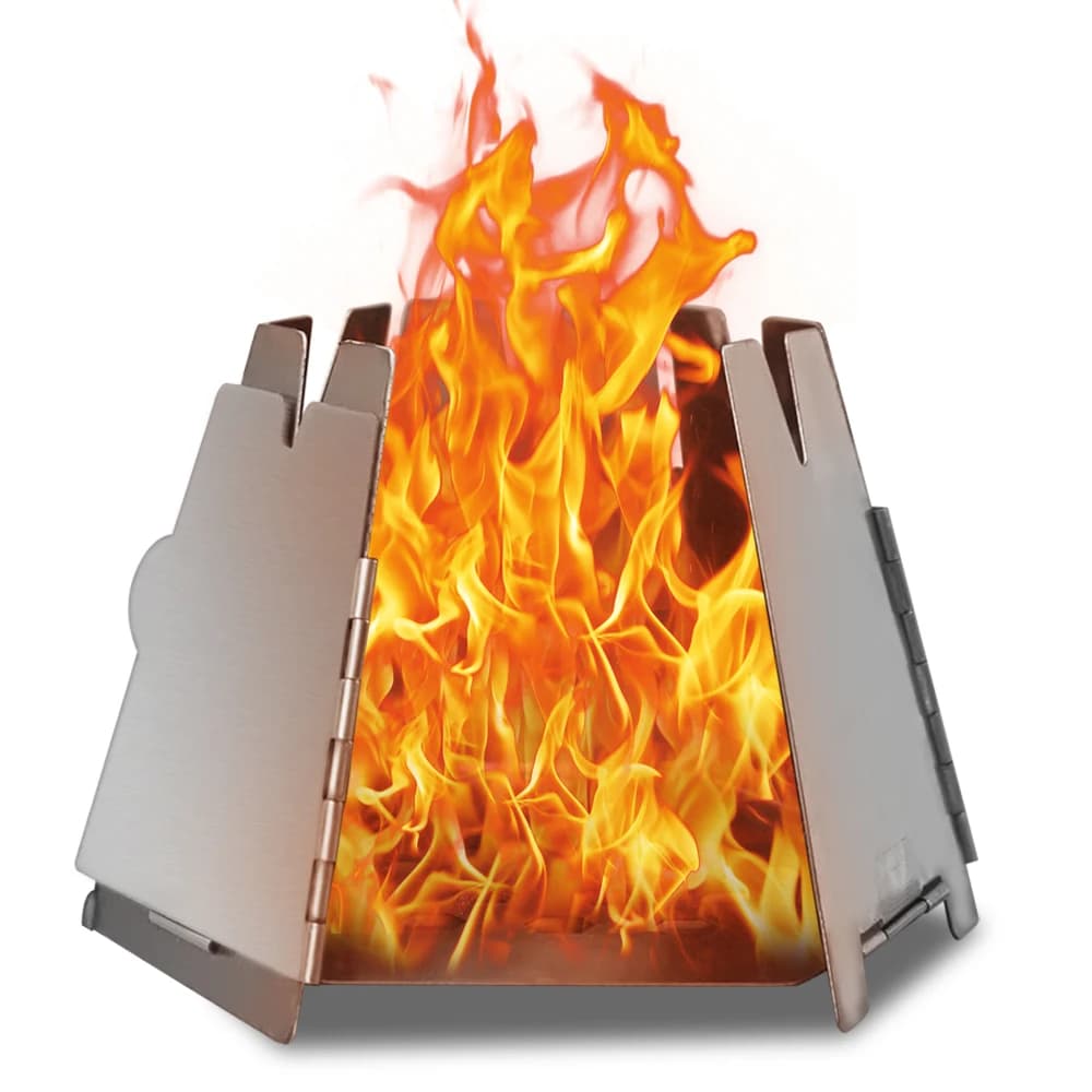 Stainless steel folding mini hexagonal wood stove for camping and outdoor kitchen