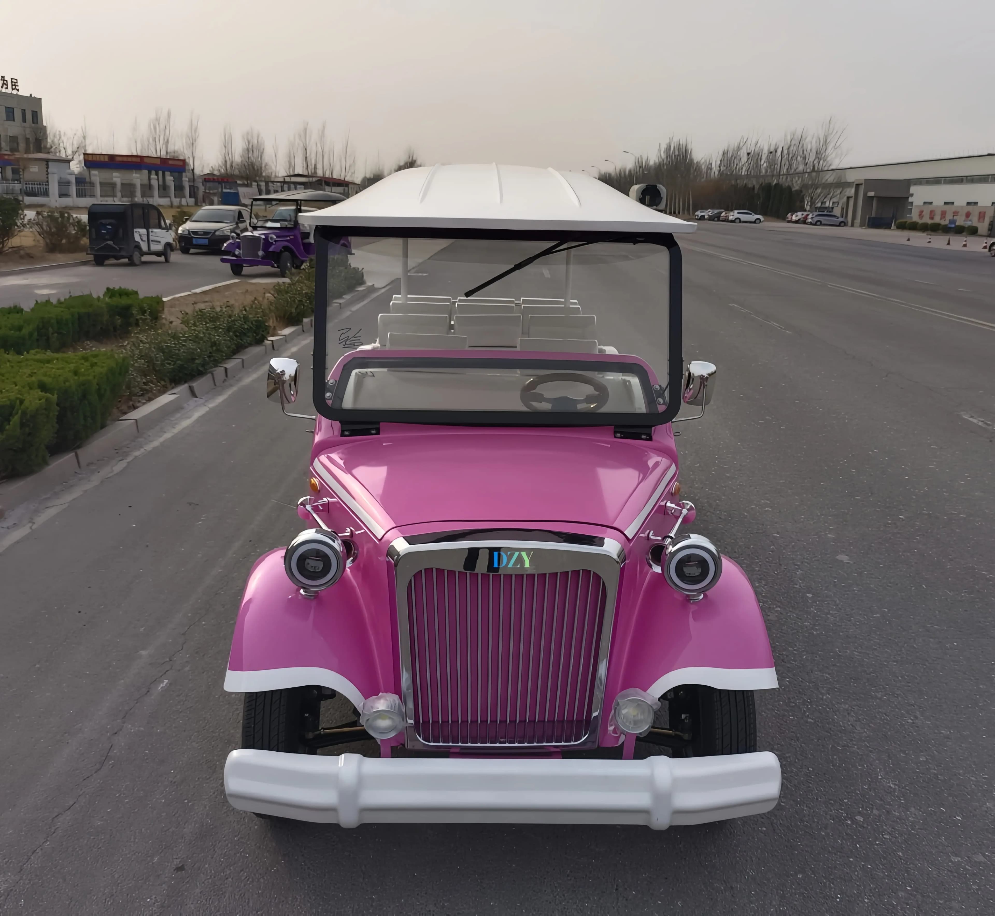 Nuovo Design Affidabile ed Economico, Auto Elettrica Vintage 72V, Veicolo Elettrico per Turismo con Pannello Solare per Generazione di Energia