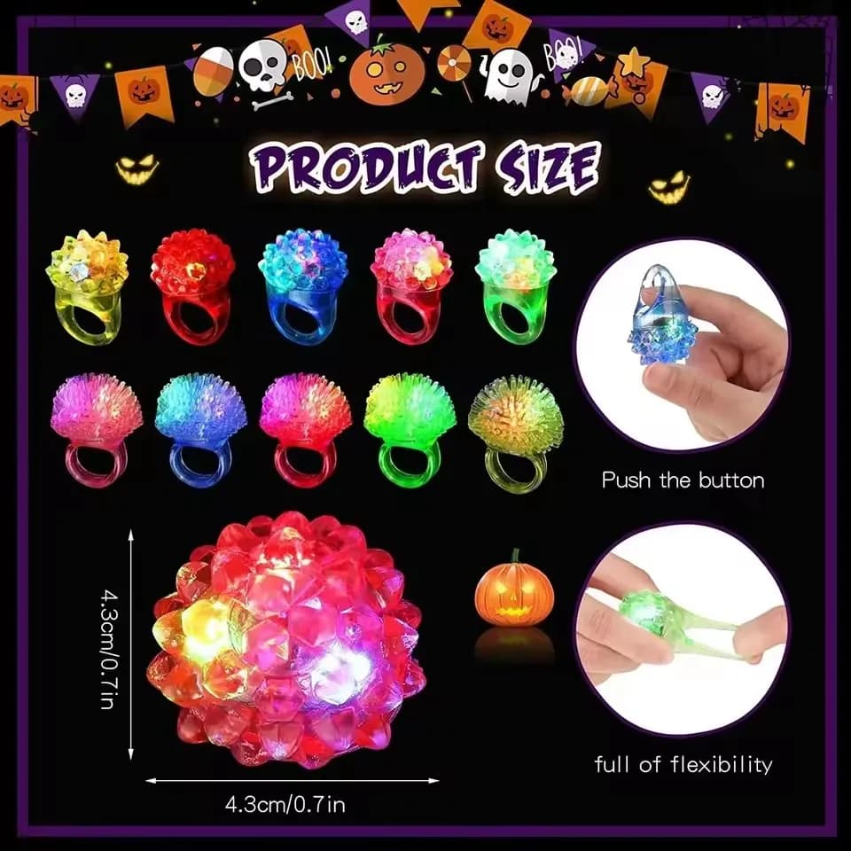 10-50 Pcs Glowing Rings LED Light Up Luminous Rings Party Favor Toys Flash Led Lights Glow In The Dark Wedding Party Supplies
