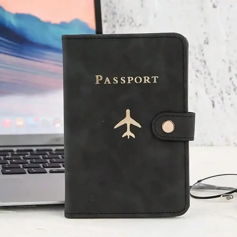 Porta passaporto, grazioso custodia per passaporto, portafoglio per passaporto in pelle PU impermeabile, accessori essenziali per i viaggi internazionali