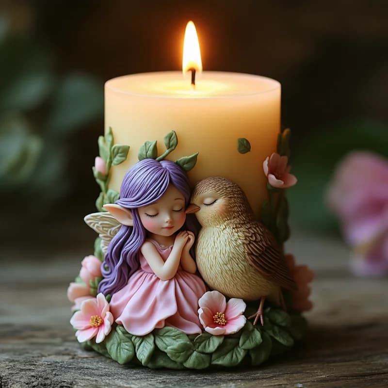 Stampo in silicone per candela fata curativa fantasy, crea un'atmosfera calda, stampo in silicone a rilievo tridimensionale, regalo di compleanno fatto a mano