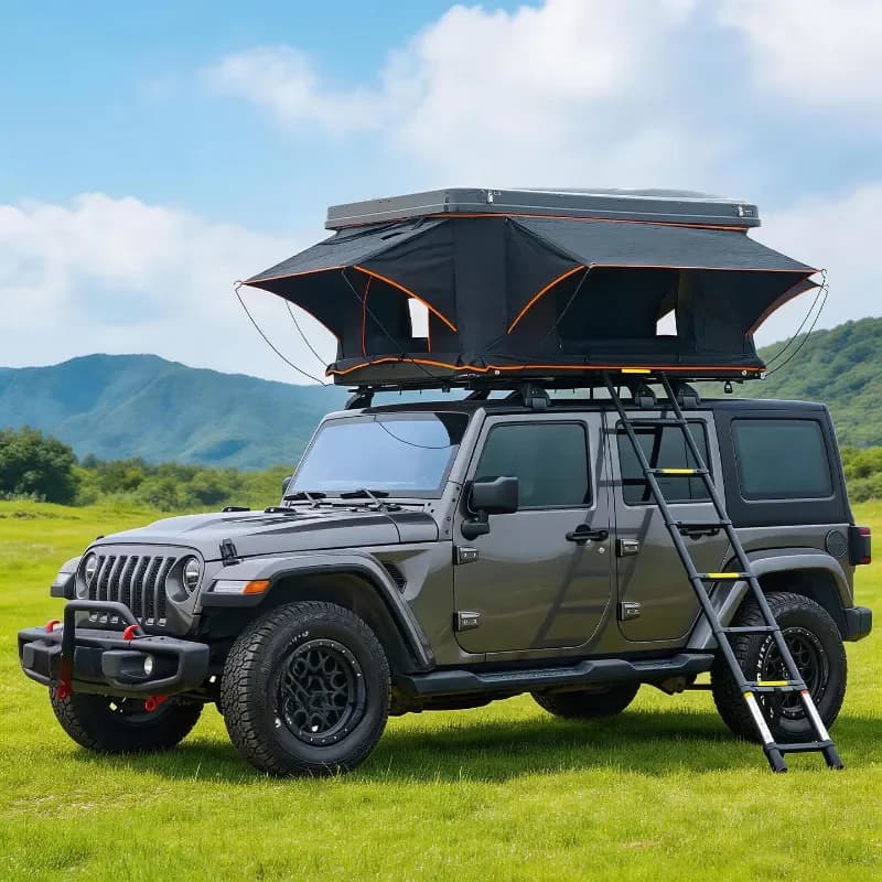 High Quality 4x4 Custom Black Aluminum Hard Shell Car Roof Top Tent Empty Shell Outdoor Camping Accessory