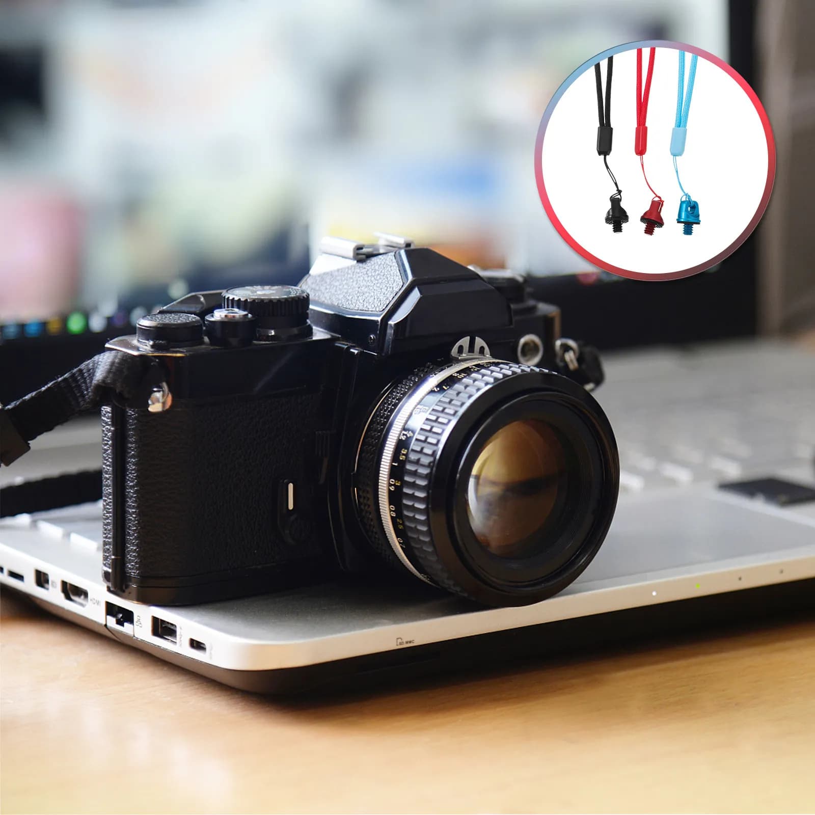 Set di 3 Cordini Versatili in Nylon per Fotocamere, Selfie Stick e Accessori Elettronici, Cinghie da Polso e Collo
