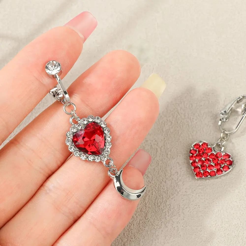 Clip per orecchini Anelli per ombelico Clip per cartilagine Anelli per ombelico Clip per ombelico su anelli per pancia finta Gioielli per il corpo