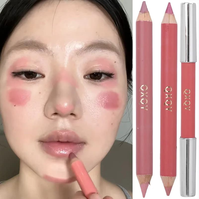 Lasting Pink Nude Fard Cream Doppia testa Fard opaco Penna Schiarente viso Contorno naturale Sculpt Stick Gel Trucco cosmetico