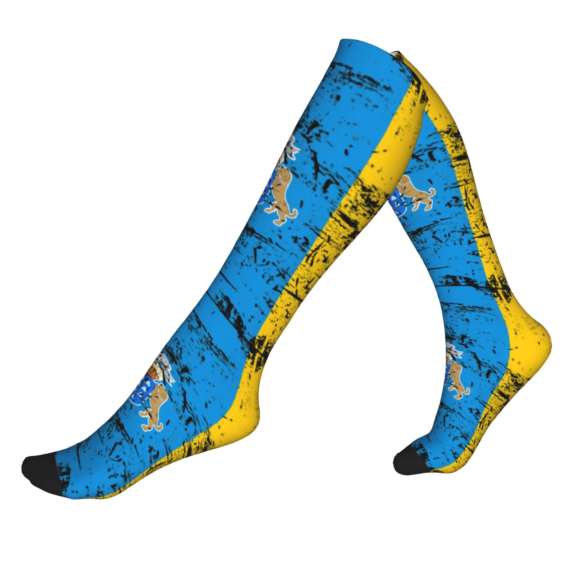 Calzini sportivi da uomo con bandiera delle Isole Canarie, calzini unisex con stampa 3D della bandiera della Spagna, calzini eleganti