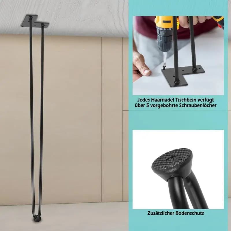 Gambe per tavolino 2X Gambe per tavolo in ferro Piedini di ricambio per carichi pesanti Base per mobili Panca Armadio Divano Home Office Industriale