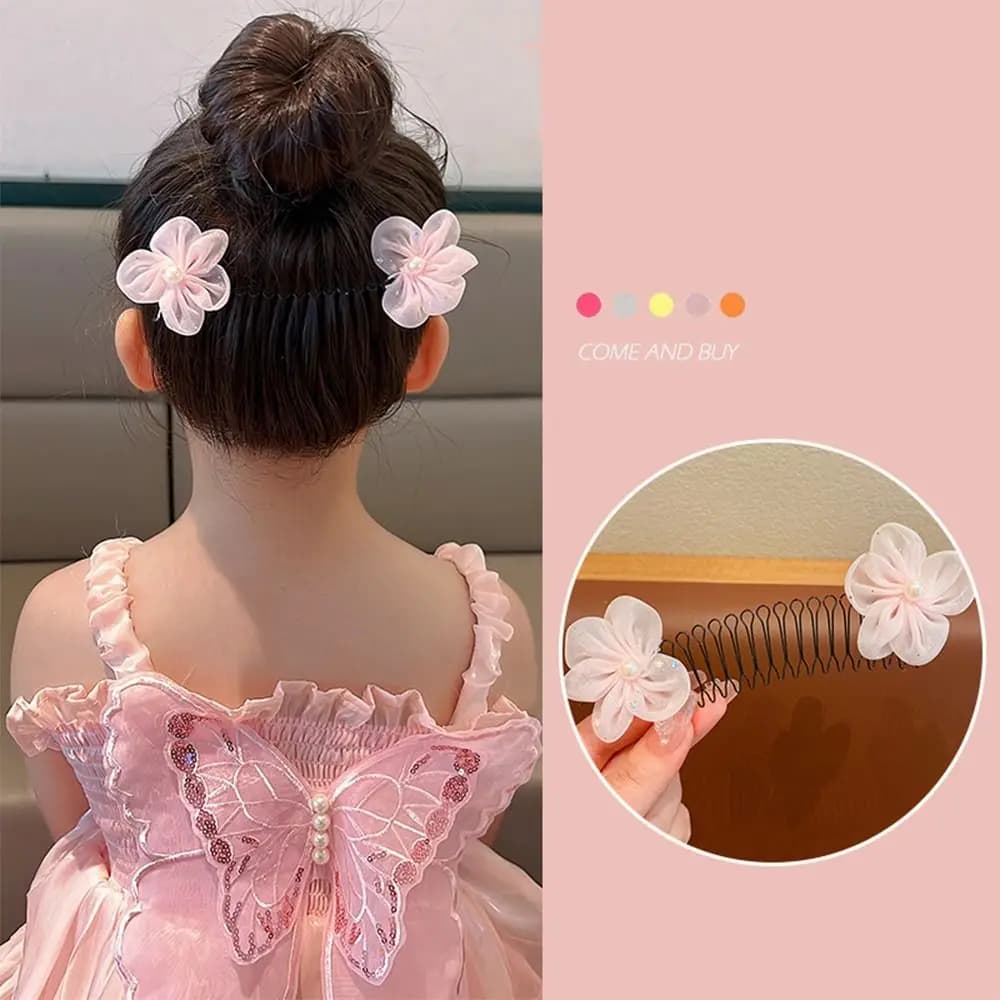 Pettine a U per Acconciature Primaverili, Invisibile, con Denti per Fissare i Capelli, Accessorio per Capelli a Forma di Fiore per Donne