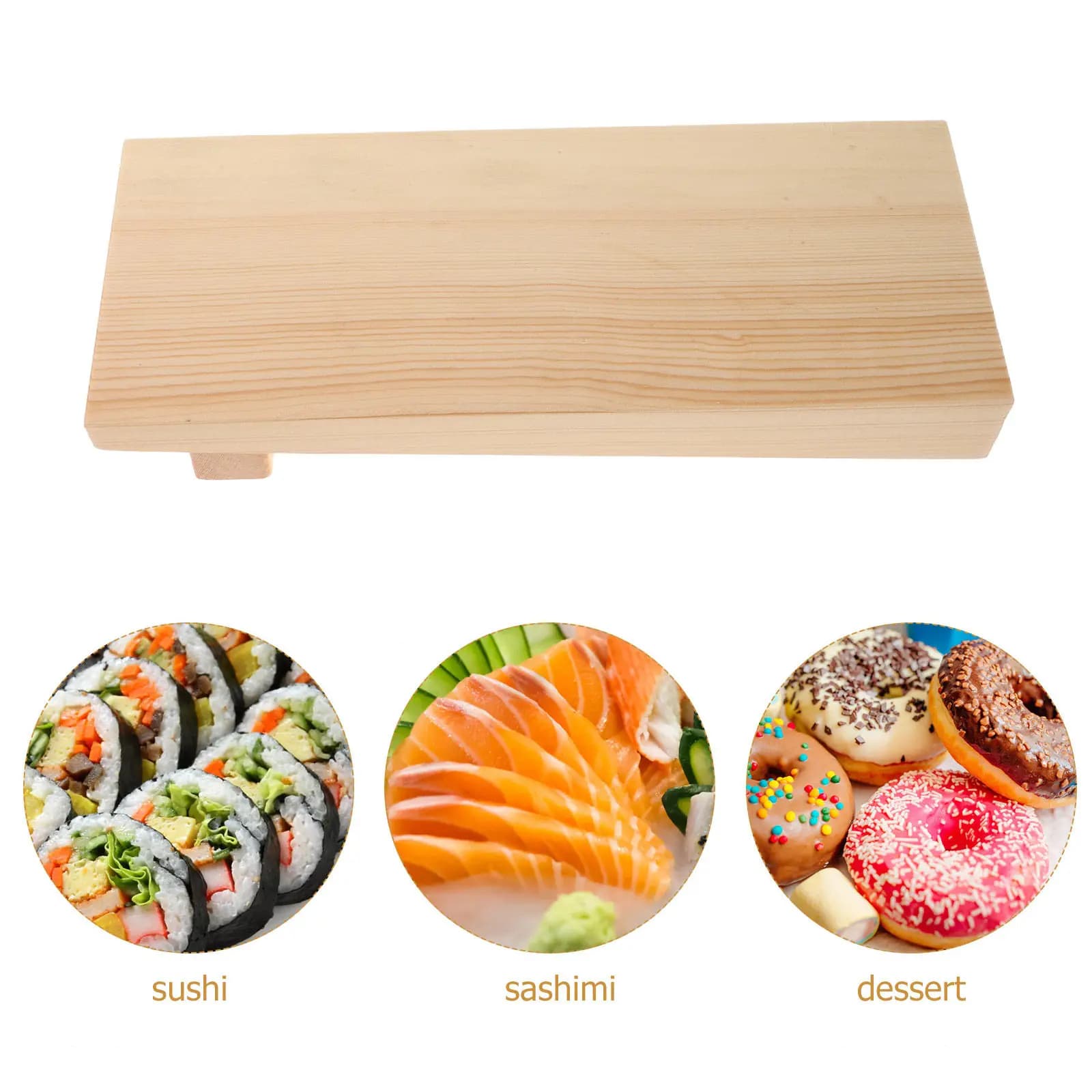 Sushi Tray Serving Plate Sashimi Japanese Platter Board Dish Geta Style Wooden Bamboo Snack Cutting Server Wood Plates Storage