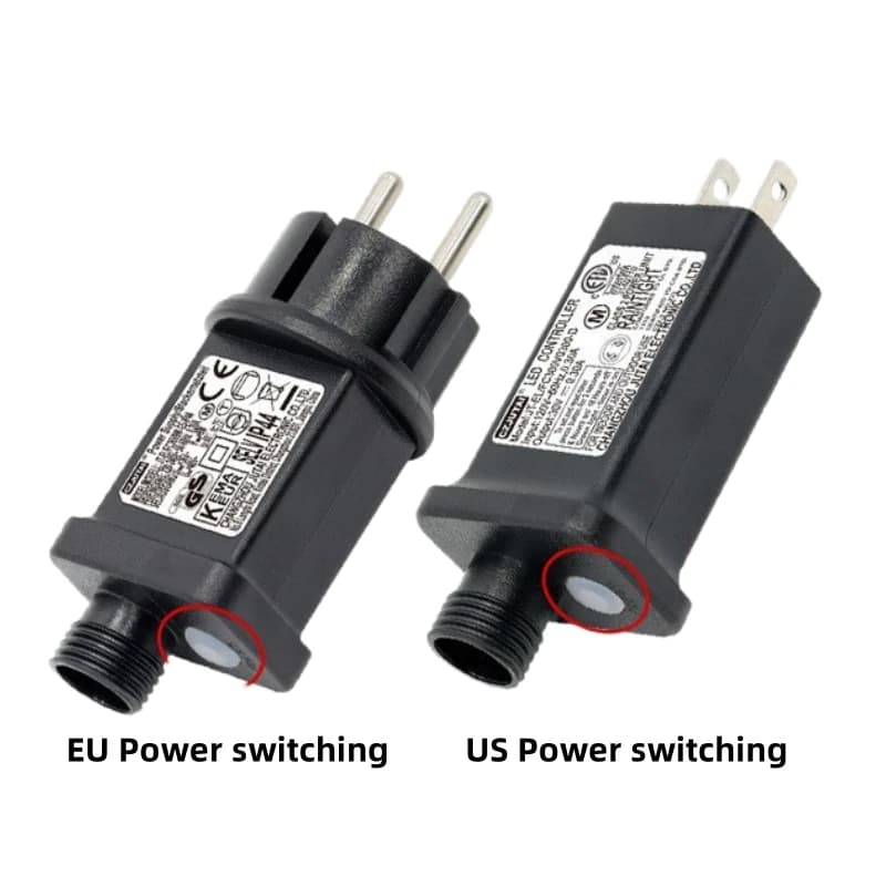 Spina di alimentazione USA/UE per adattatore spina luci JT-EL/FC24V3.6W-H1-IP44 24 V, 31 V con 8 modalità
