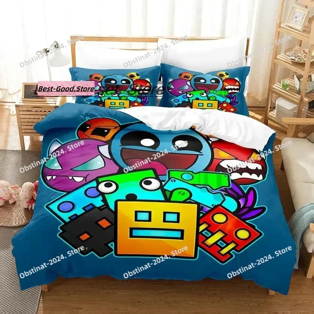 Set biancheria da letto Dash con geometria arrabbiata Set letto singolo doppio completo Queen King Size Set copripiumino per camera da letto Set lenzuola Anime