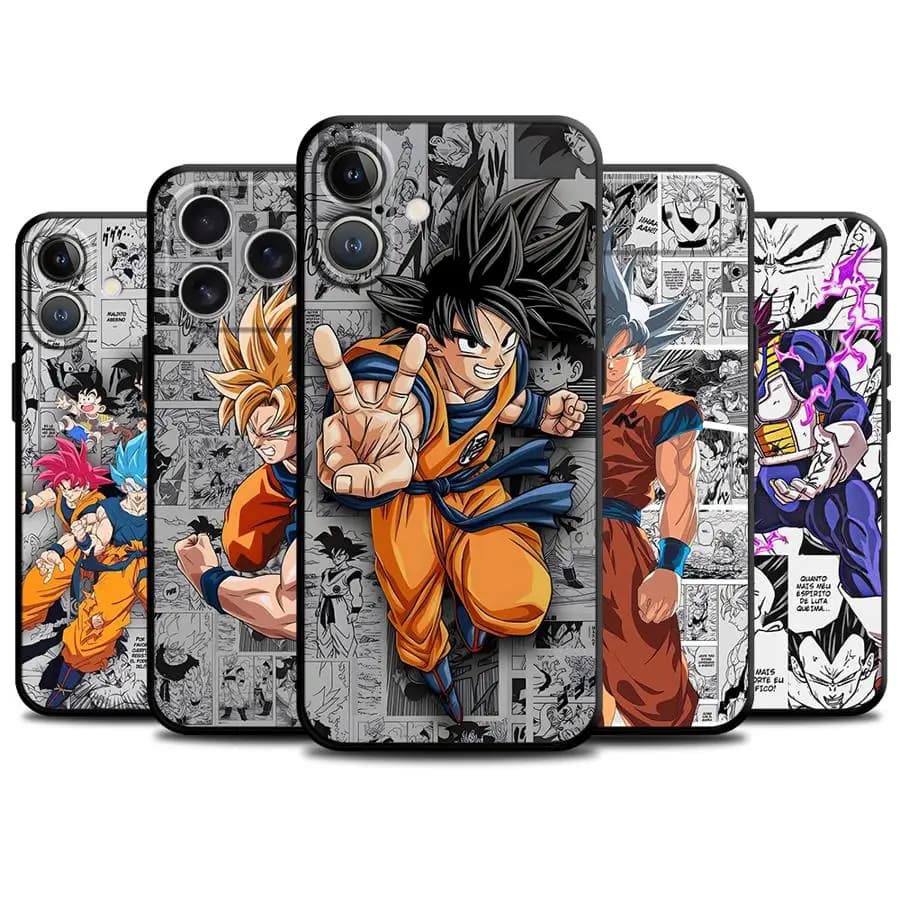 Phone Case for Apple iPhone 17 Pro Max 13 11 15 Pro 7 8 17e Air 14 XR XS MAX 12 16 Funda Phone Cover D-ragon Balls Goku Art