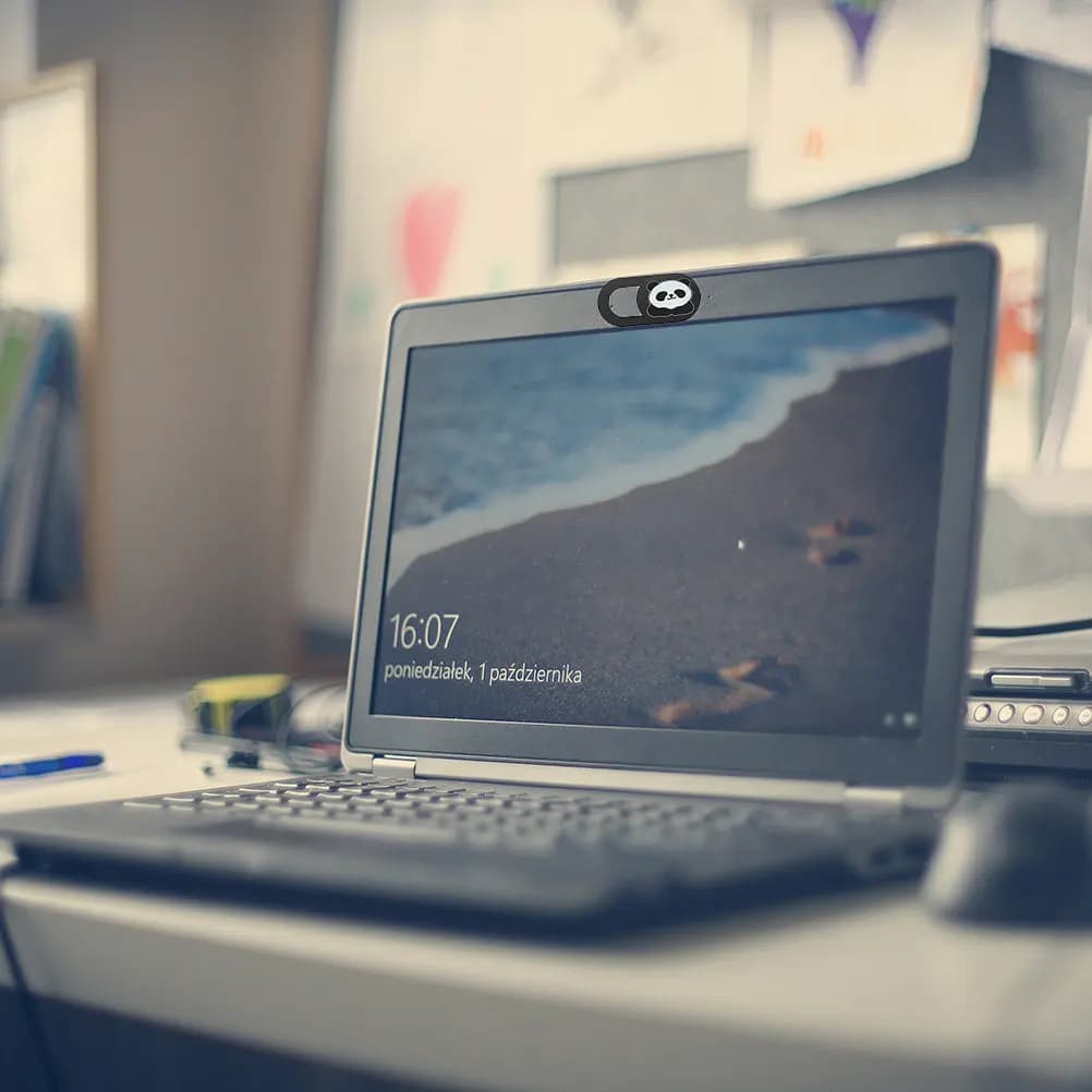 6 Pezzi Copri Webcam Scorrevole con Motivo Panda, Ultra-Sottile, per Laptop e Tablet, Anti-Spionaggio
