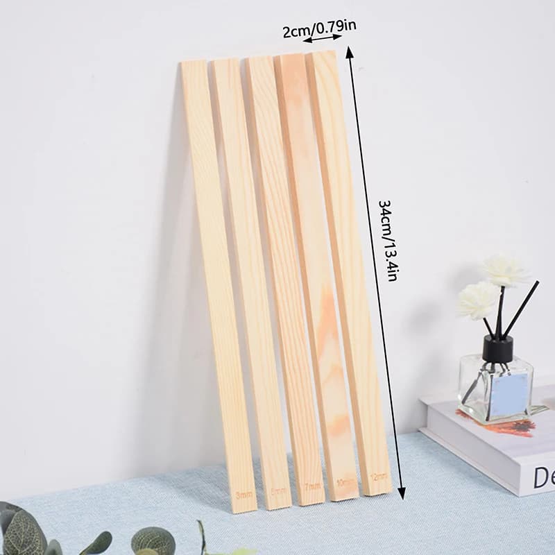 10 pcs 3/5/7/10/12MM ceramic clay guide board pine wood strip wooden ruler tool ceramic rolling clay cutting wooden guide rail