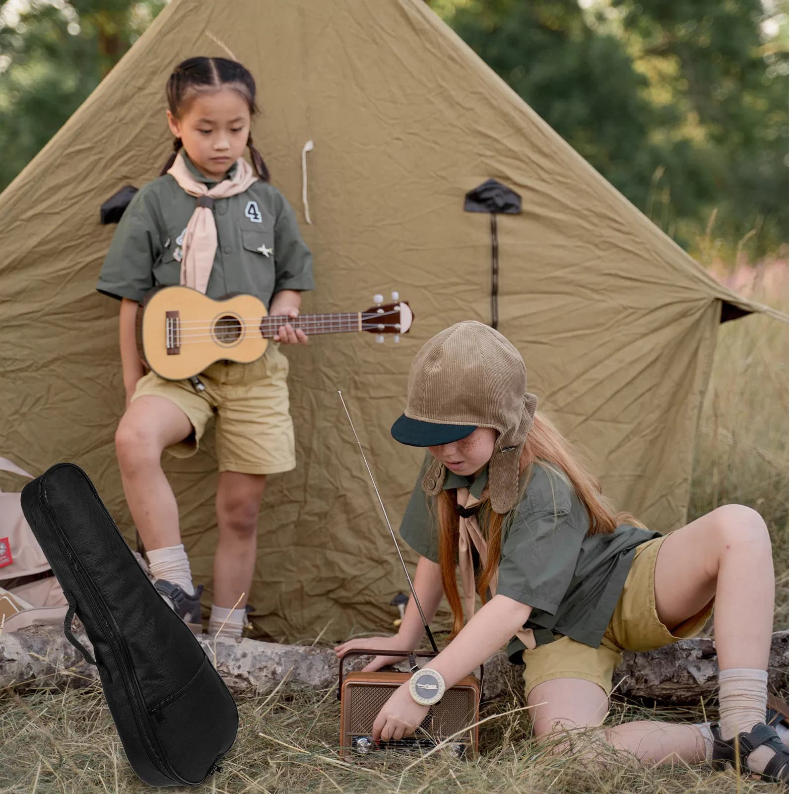 Borsa per ukulele da 21 pollici, impermeabile, in tessuto Oxford ispessito, portatile e leggera, per viaggi e pratica all'aperto